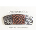 Leather Celtic Knotwork Hair Barrette Front View Gaelsong