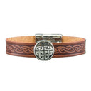 J50156 Leather Bracelet, Round Medallion Gaelsong
