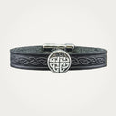Black Celtic Knot Leather Cuff
