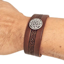 J52184 Men's Brown Leather Cuff Made in Ireland Top Side Gaelsong
