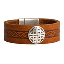 J52184 Men's Brown Leather Cuff Made in Ireland Gaelsong
