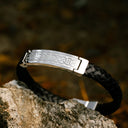 J52202S Men's Celtic Knotwork Leather Bracelet Lifestyle Gaelsong
