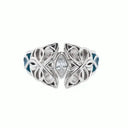 Enameled Celtic Butterfly Ring Studio Front View Gaelsong
