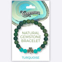 Connemara Marble Stretch Bracelet with Crystals & Charms Turquoise Gaelsong