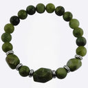 Rare Connemara Marble Beads Stretch Bracelet Diamond Cut Gaelsong