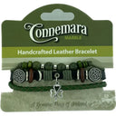 Handmade Connemara & Leather Bracelet with Celtic Charms Shamrock Gaelsong
