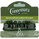 Handmade Connemara & Leather Bracelet with Celtic Charms Gaelsong
