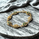 Gold-Plated Bracelet with Irish Shamrock & Claddagh Links Gaelsong