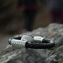 Leather & Silver Bracelet with Celtic Knot  Gaelsong