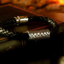 Leather & Silver Bracelet with Celtic Knot  Gaelsong