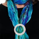 J69020 Hand Polished Pewter Celtic Scarf Ring Lifestyle Gaelsong