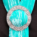 Pewter Celtic Swirl Scarf Slide Lifestyle Gaelsong
