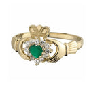 J71003S10K Agate Claddagh Engagement Ring Studio Front View Gaelsong