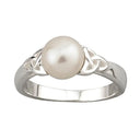 J71009S Triple Goddess Celtic Pearl Ring Studio Gaelsong