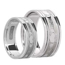 Embossed 10K White Gold Claddagh Band Gaelsong