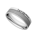 J71013 NARROW WHITE Handmade 10K Gold Ogham Band Wedding Rings Gaelsong