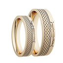 J71013 YELLOW Handmade 10K Gold Ogham Band Wedding Rings Gaelsong
