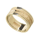 J71014 MEN 10K Gold Engraved Irish Claddagh Wedding Band Gaelsong
