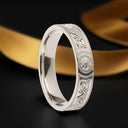J71022 WHITE 10K Gold Celtic Warrior Shield Wedding Ring Gaelsong
