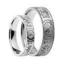 J71022 WHITE 10K Gold Celtic Warrior Shield Wedding Ring Gaelsong