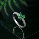 Ladies Silver Shamrock Zirconia Ring Gaelsong