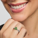 Ladies Silver Shamrock Zirconia Ring Lifestyle Gaelsong