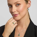 Ladies Silver Shamrock Zirconia Ring Gaelsong