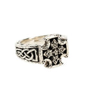 Oxidized Silver Celtic Cross Signet Ring Gaelsong