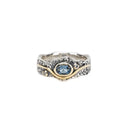 10K Gold & Silver Celtic Topaz Ring Gaelsong