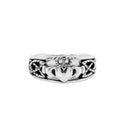 Oxidized Silver Irish Claddagh Ring Band Gaelsong