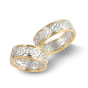 J74001 Two-Tone Eternal Knot Ring of Sterling Silver and Gold Double Gaelsong