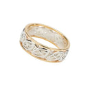 Two-Tone Eternal Knot Ring of Sterling Silver and Gold Gaelsong