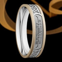J74017 10K Gold Ogham Two Tone Celtic Wedding Bands Gaelsong