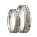 J74017 10K Gold Ogham Two Tone Celtic Wedding Bands Gaelsong