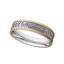 J74017 SMALL 10K Gold Ogham Two Tone Celtic Wedding Bands Gaelsong
