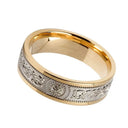 
J74021 WHITE Two Tone 10K Gold Celtic Warrior Wedding Ring  Gaelsong