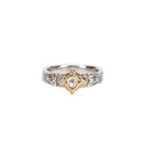  Handmade 10K Gold Trinity Knot Diamond Ring Studio Front View Gaelsong 