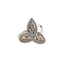 Silver & 10K Gold Celtic Trinity Ring studio Gaelsong