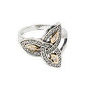 Silver & 10K Gold Celtic Trinity Ring Gaelsong