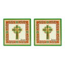 D68667 Irish Designed Ceramic Set of 2 Coasters Celtic Cross Gaelsong

