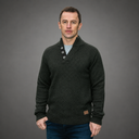 Men's Wool Blend Button Up Galway Sweater