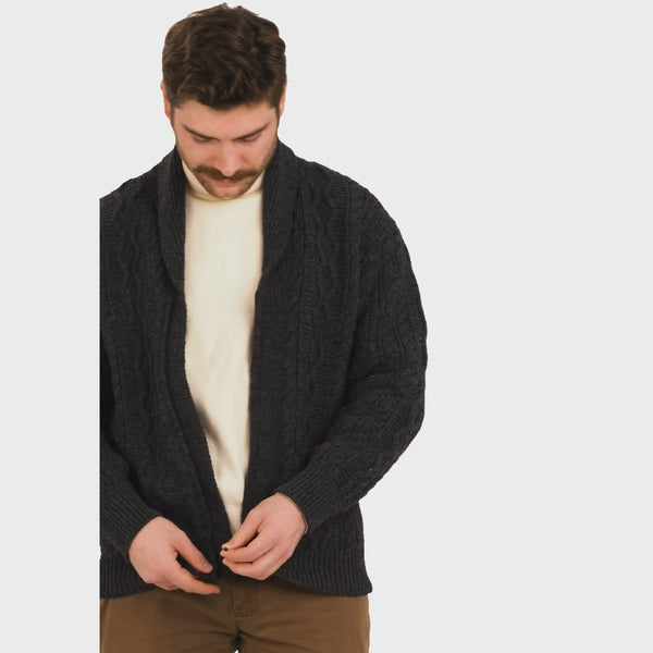A20308 Men's Irish Wool Zip Front Cardigan Gaelsong