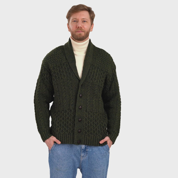 A20247 Men's Shawl-Collar Button Irish Cardigan Gaelsong
