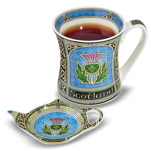 Stoneware Tea Mug with Tea Bag Pocket
